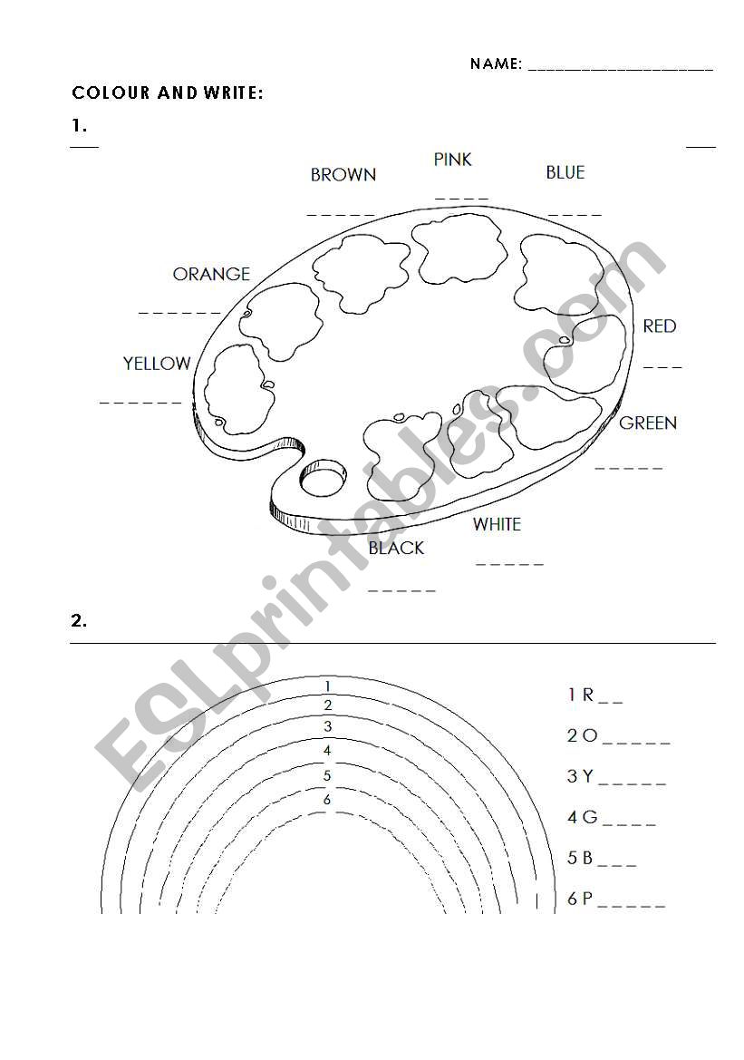 Colour and Write worksheet