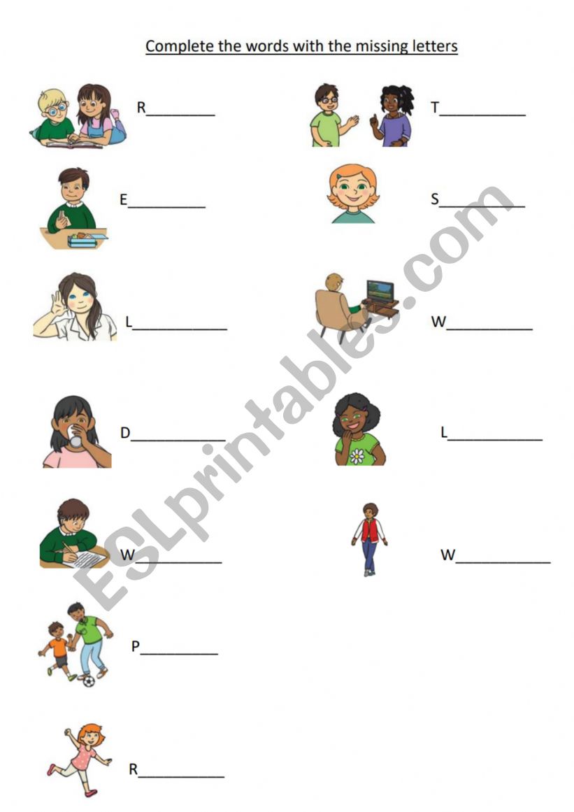 Basic Verbs Practice 1 worksheet