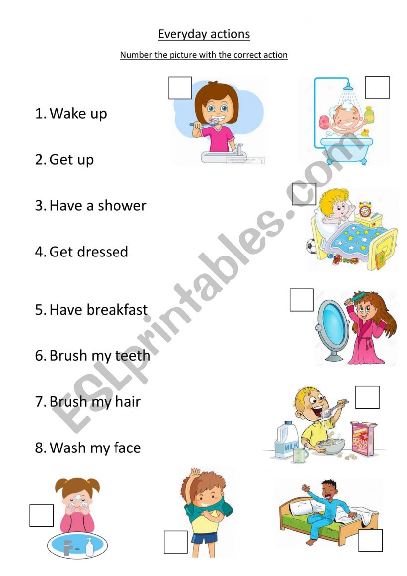 Everyday actions- morning routine