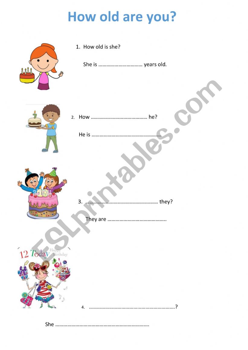 How old? worksheet