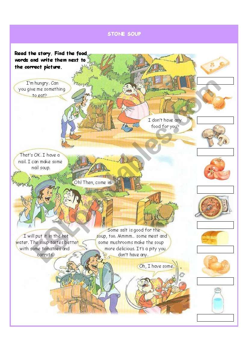 Stone soup - part I worksheet