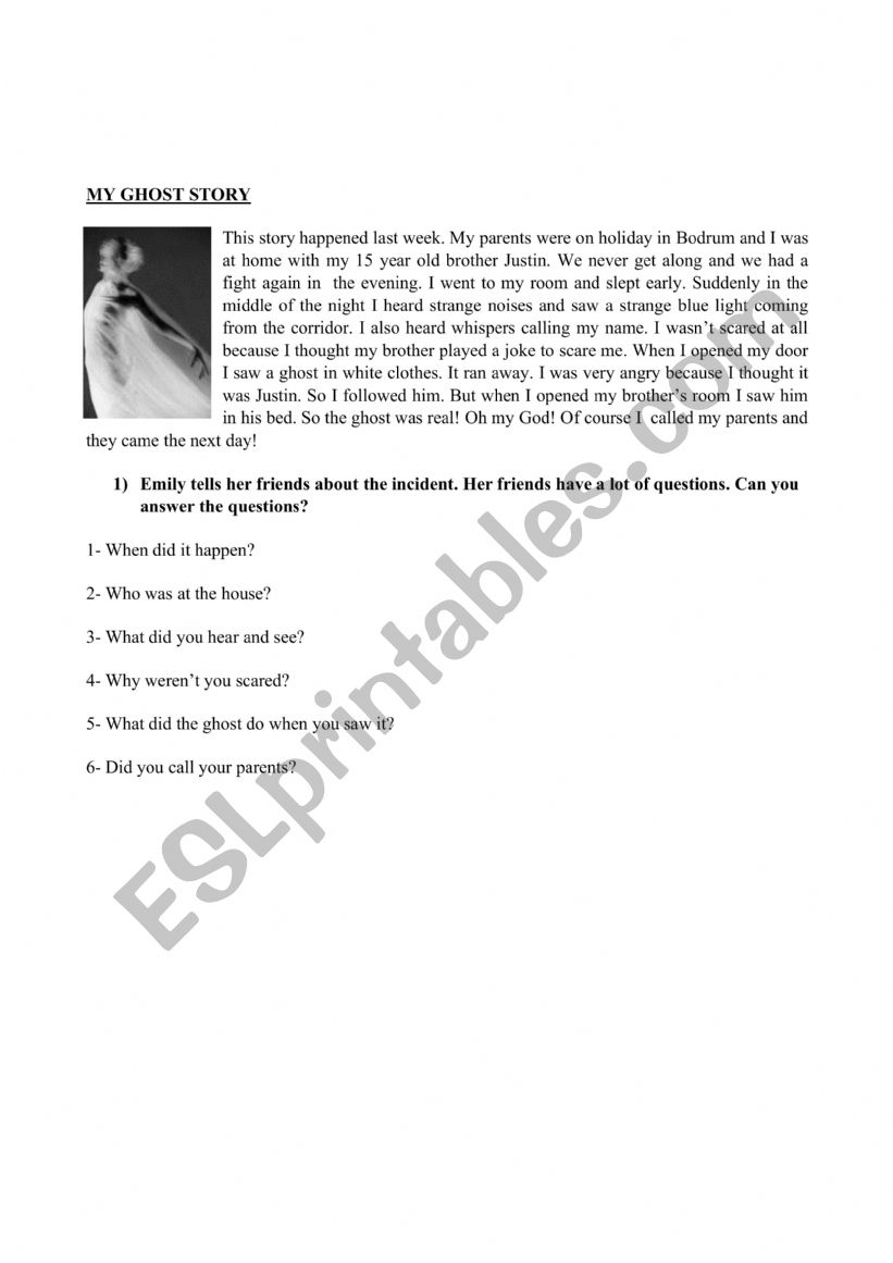 GHOST STORY worksheet