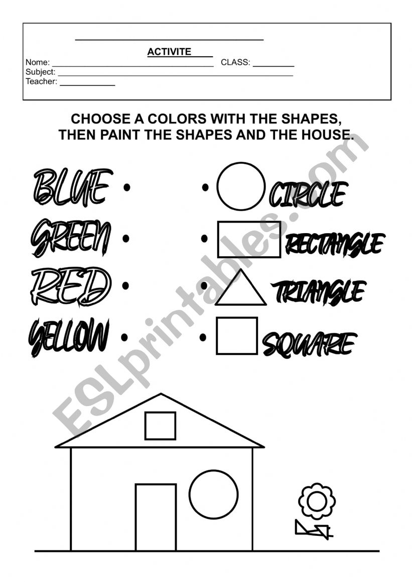 MY HOME IN SHAPES worksheet