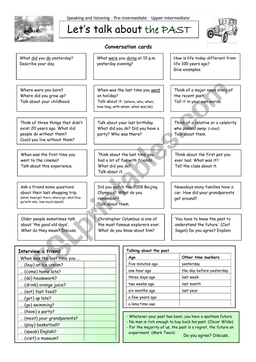 lets talk about the past worksheet