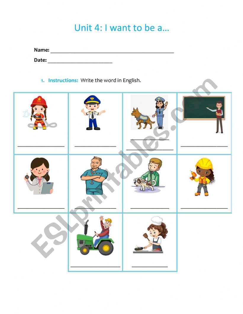 Jobs  worksheet
