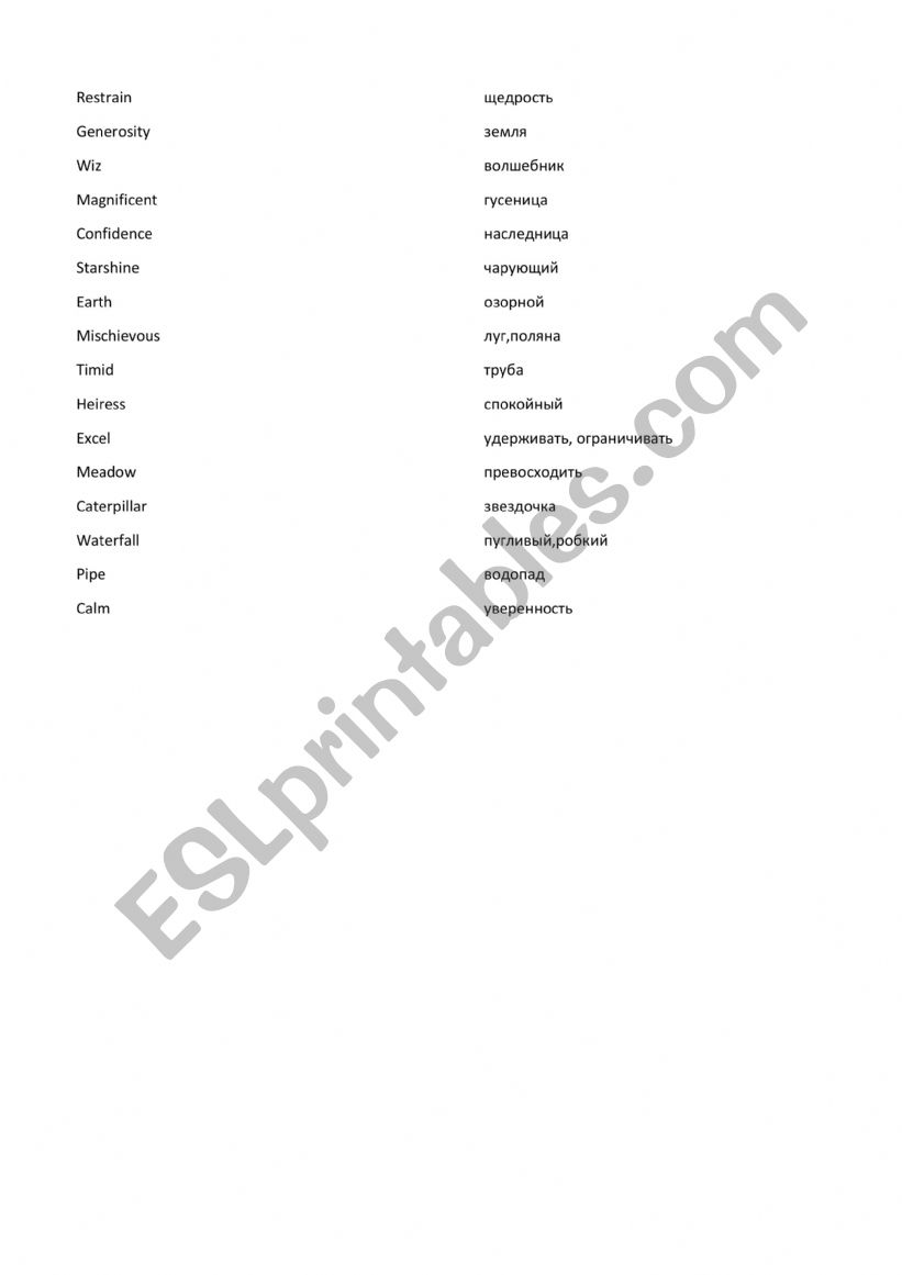charlie and the chocolate factory part 3 vocab (eng-russian)