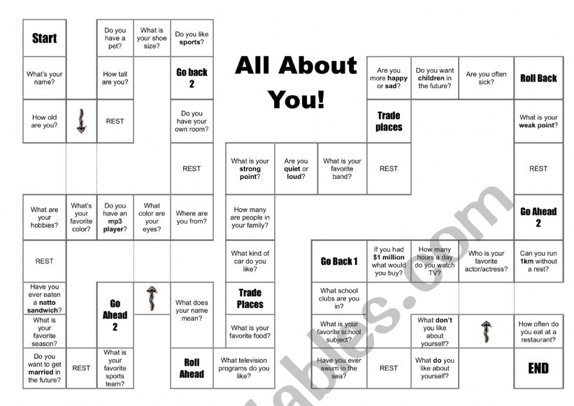 All About You! worksheet