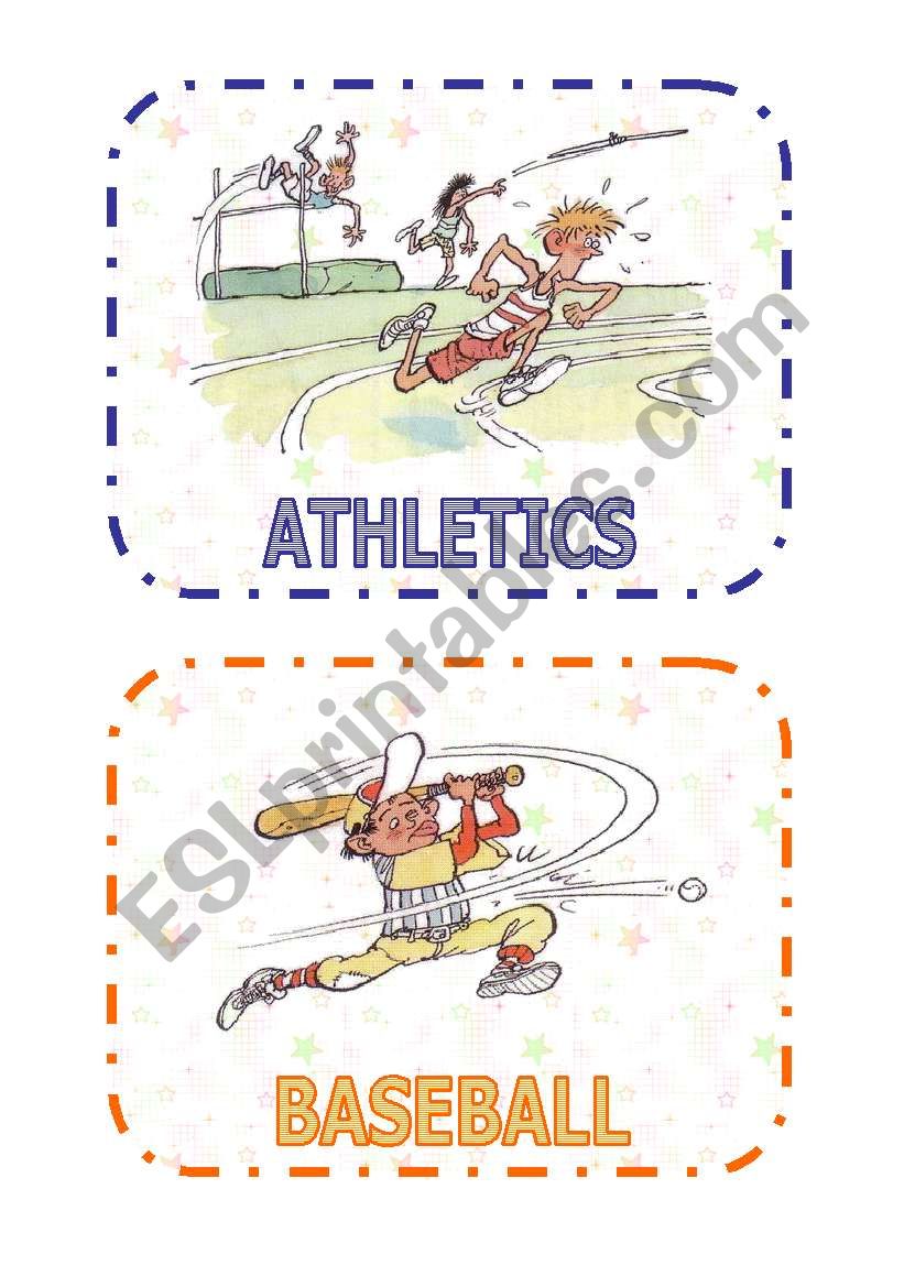 Sports flashcards (1 of 3) worksheet