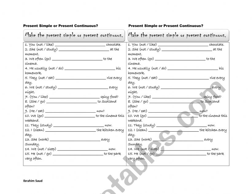 Present simple or present continuous