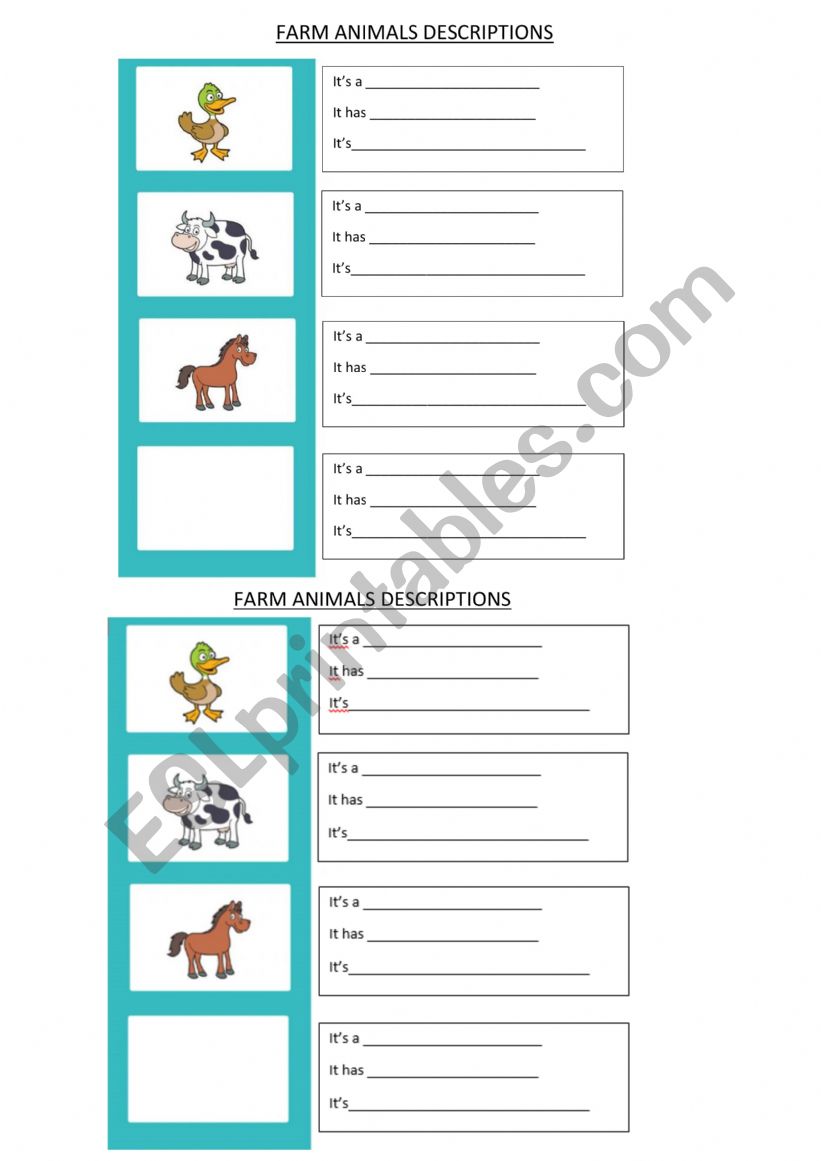 English Worksheets Farm Animals Description english-worksheets-farm-animals-description