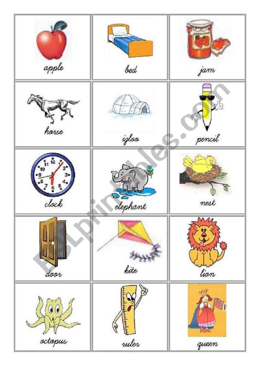 The alphabet  2/5 (Bingo) worksheet