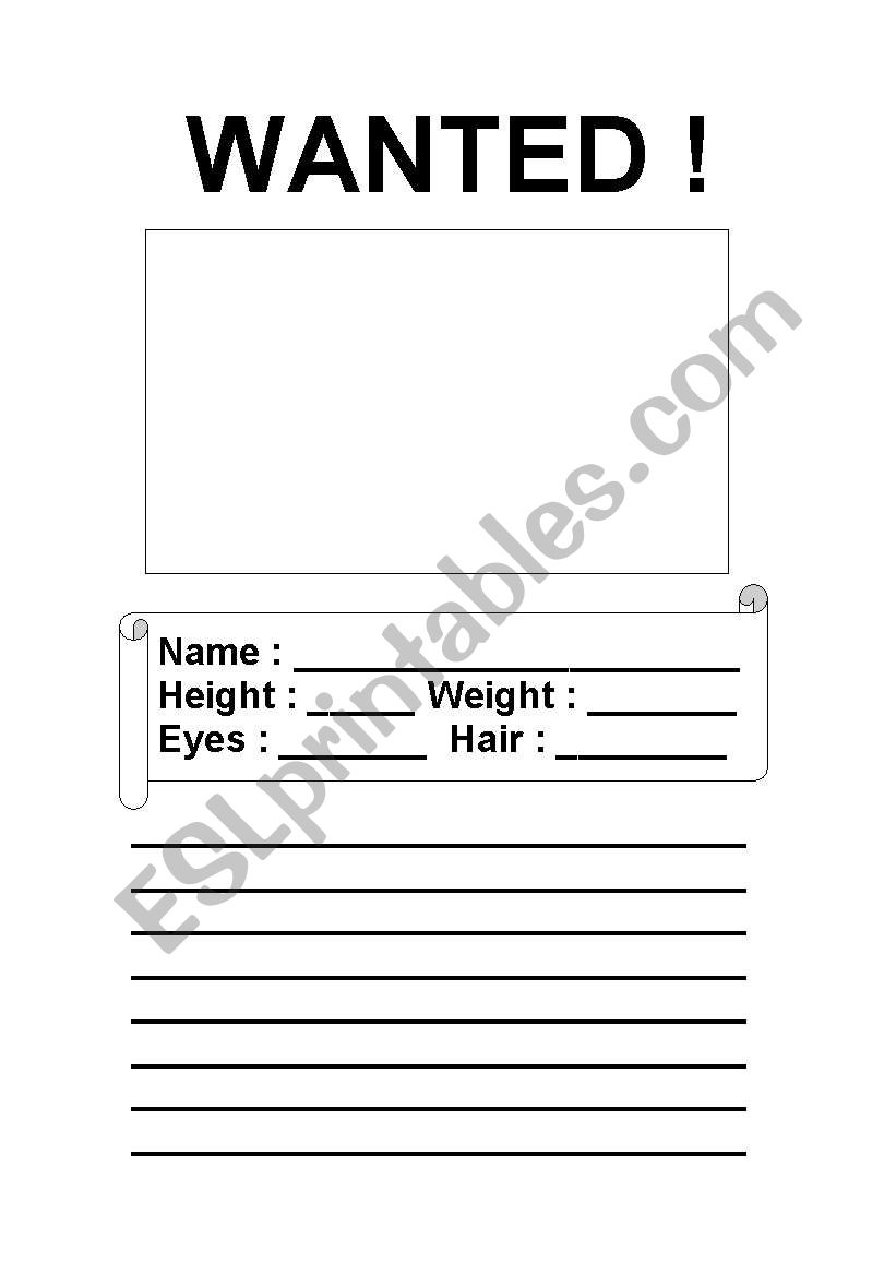 Wanted worksheet