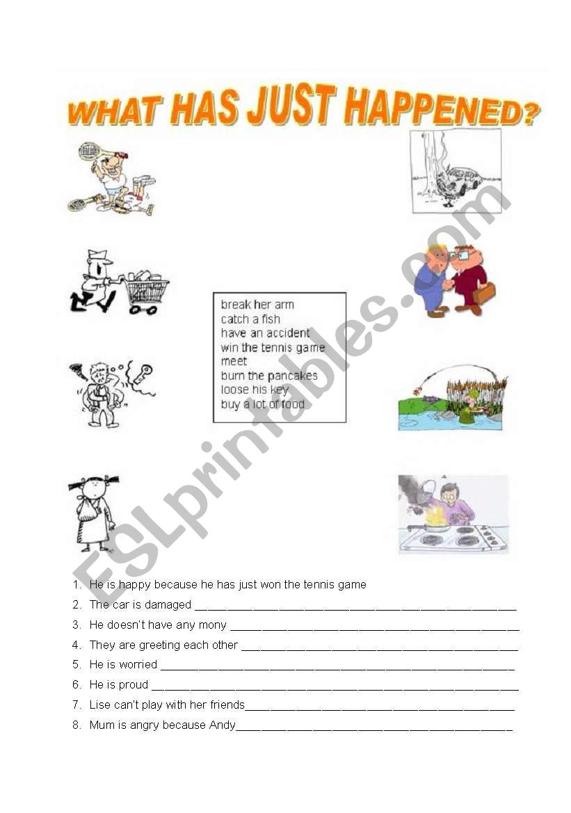 WHAT HAS JUST HAPPENED? worksheet