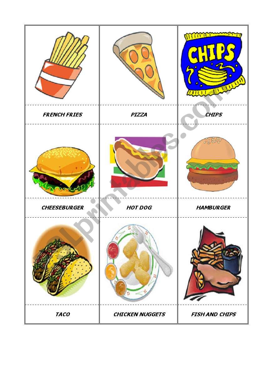 FAST FOOD worksheet