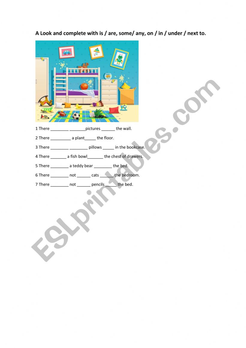 Prepositions of Place worksheet