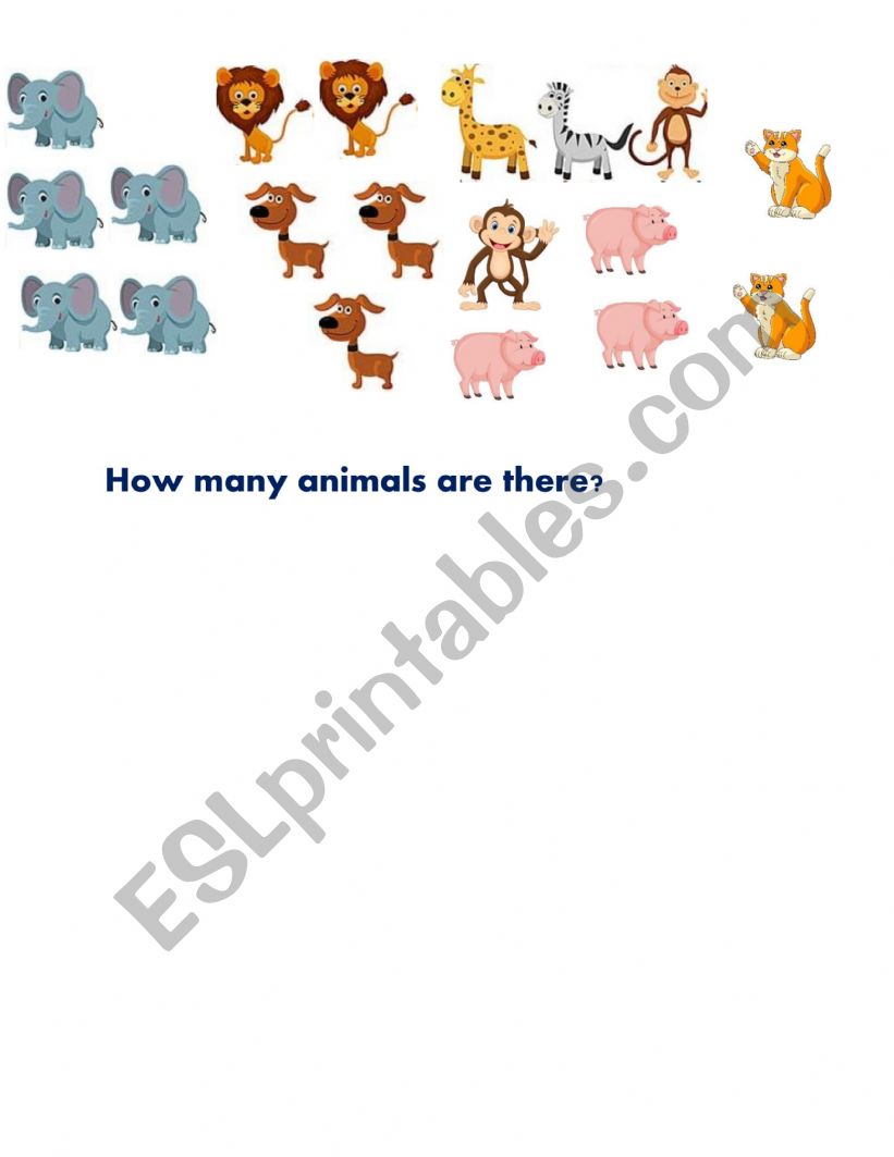 How many animals are there? worksheet