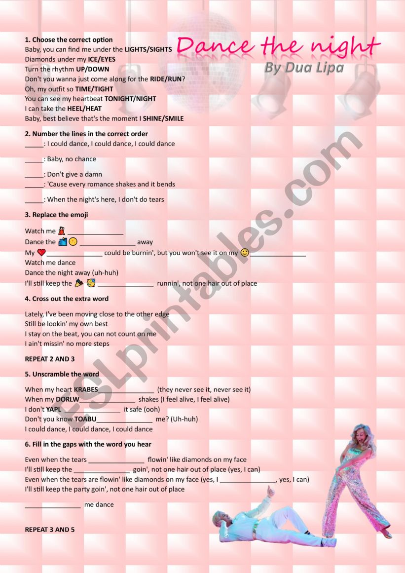 Dance the night from Barbie worksheet