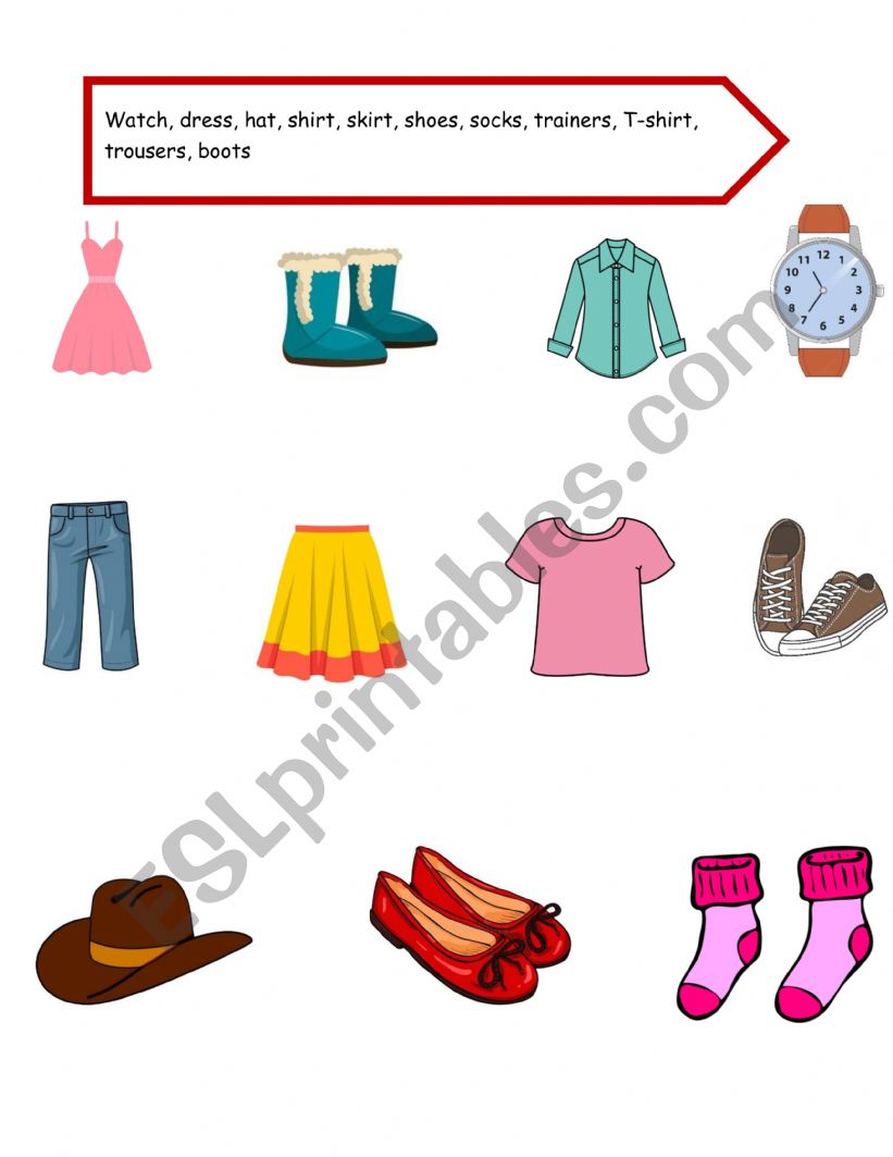 Clothes worksheet