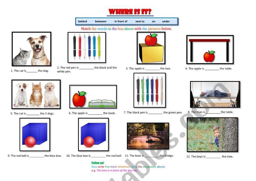Where is it? - Prepositions worksheet