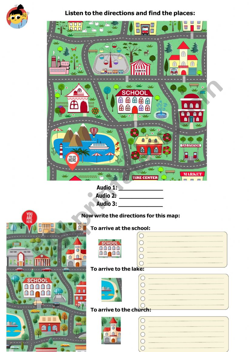 Giving directions worksheet