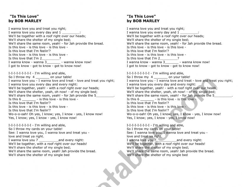 Butter lyrics (BTS) worksheet