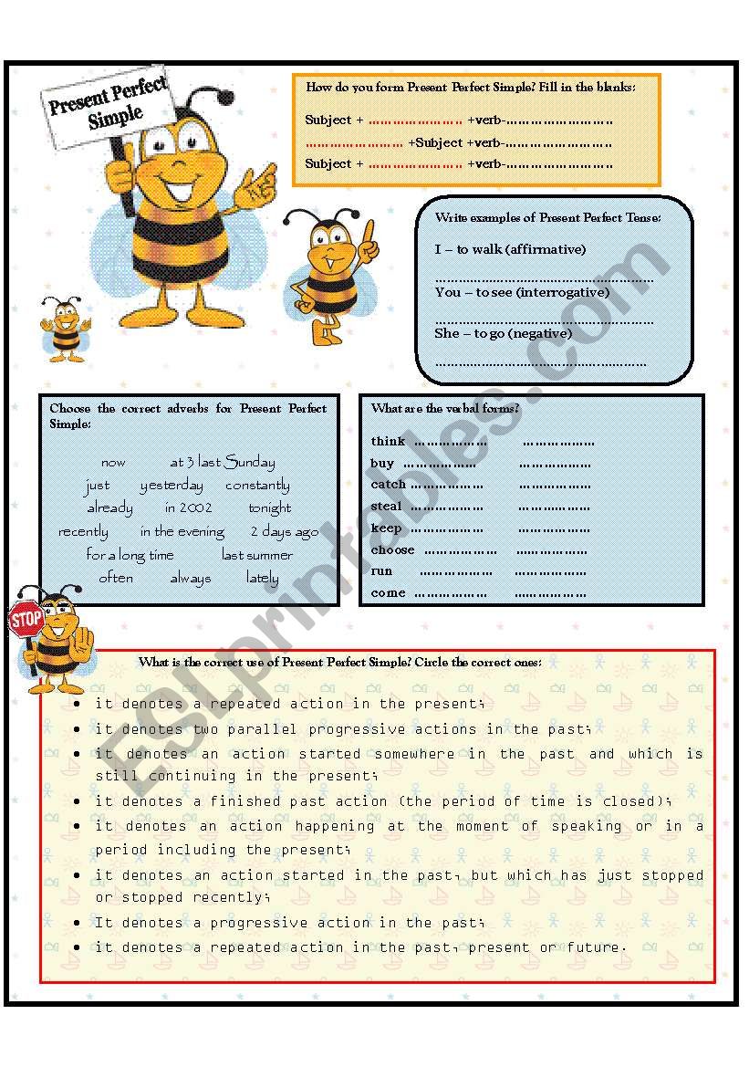 PRESENT PERFECT SIMPLE worksheet