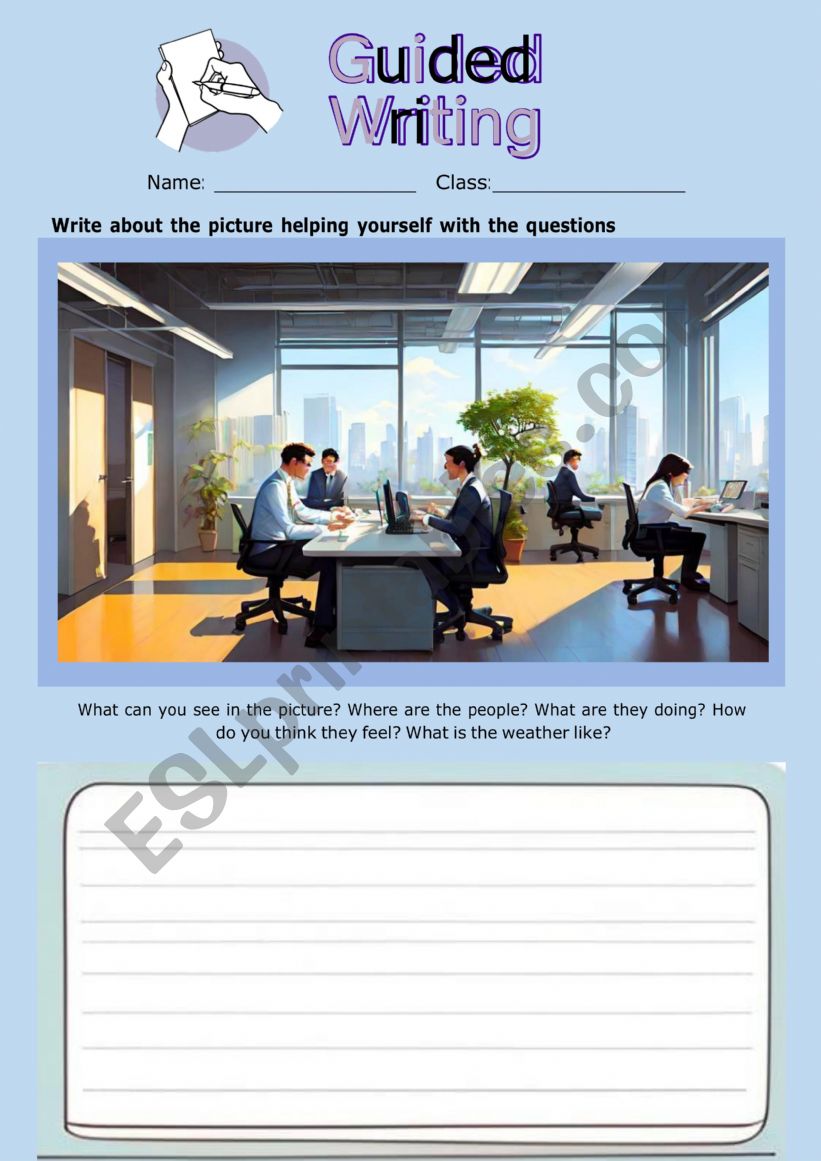 Guided writing 2- the office worksheet