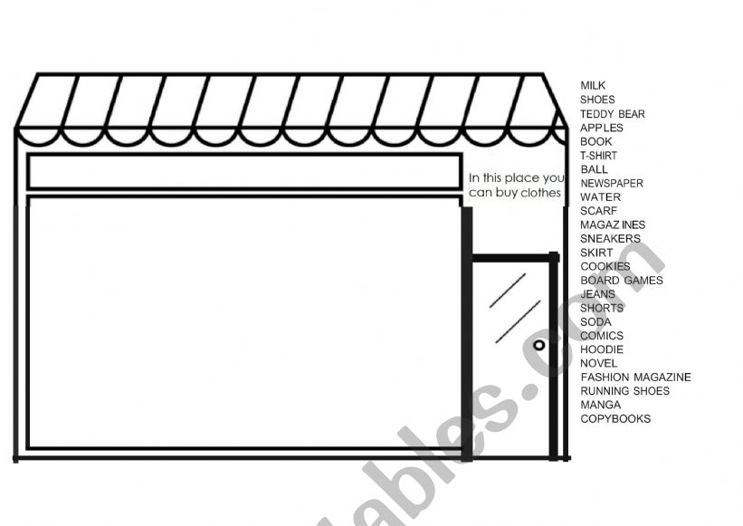 Shop Template worksheet