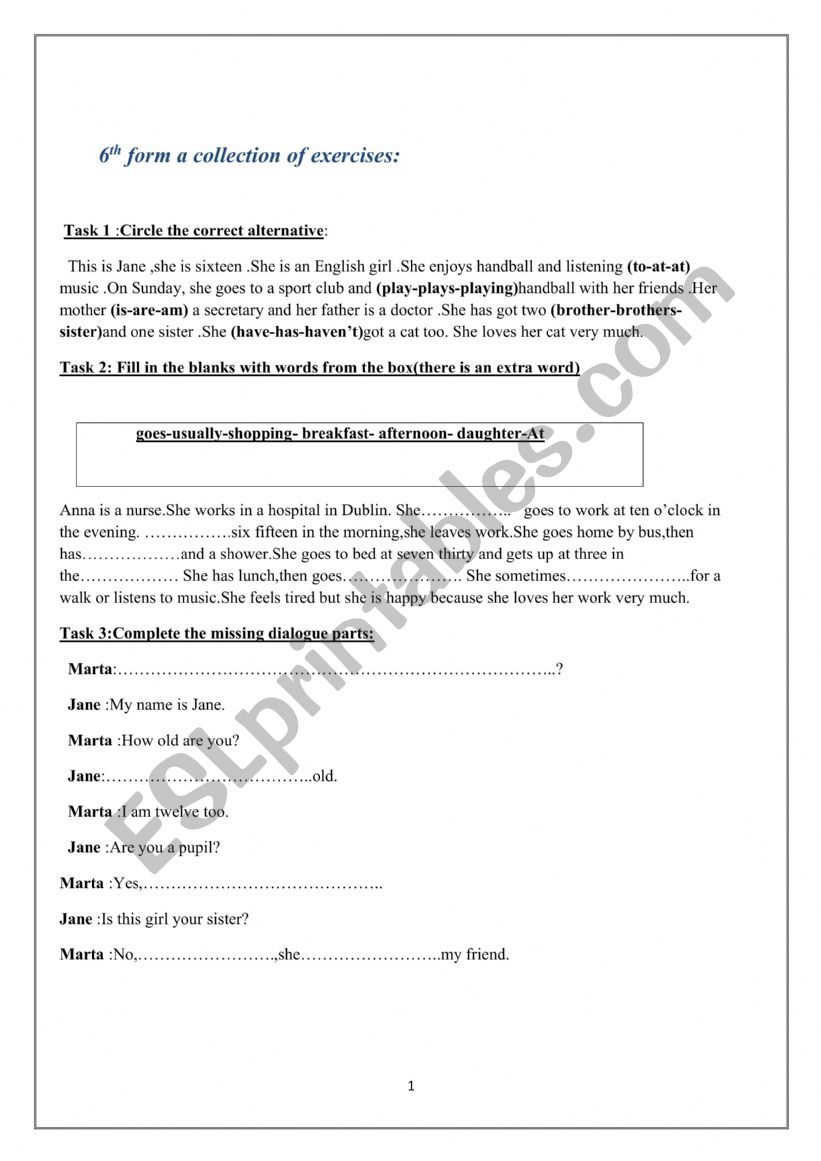 6th and 7th form review worksheet