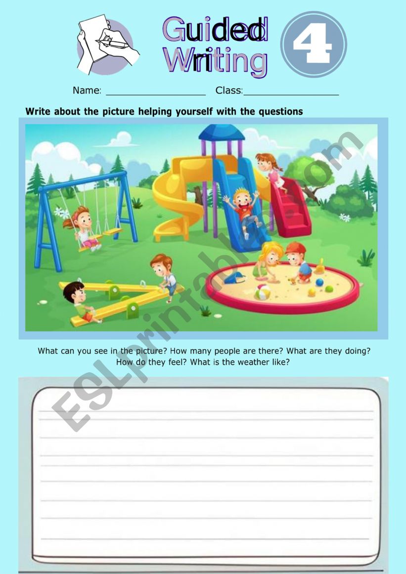 Guided writing 4- the park worksheet