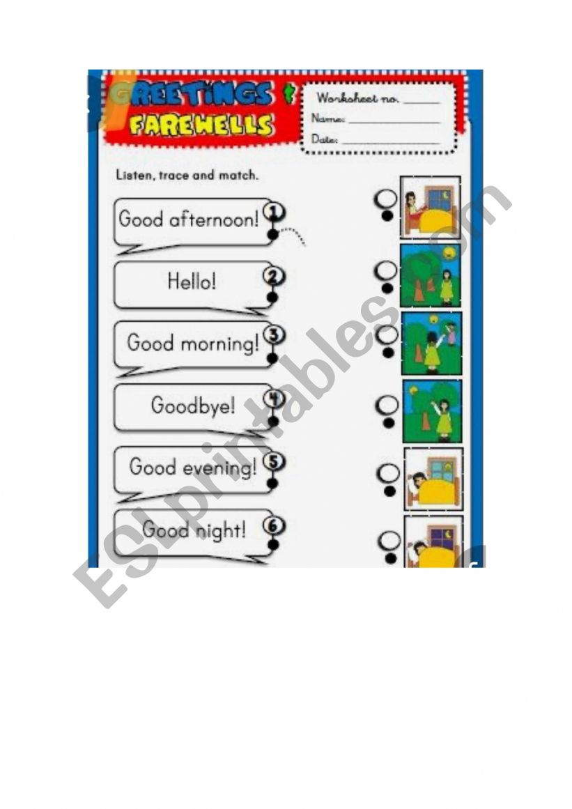 Greeting farewells worksheet