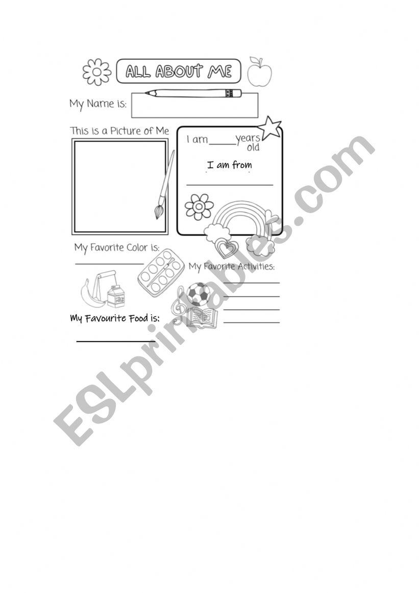 ALL ABOUT ME  worksheet