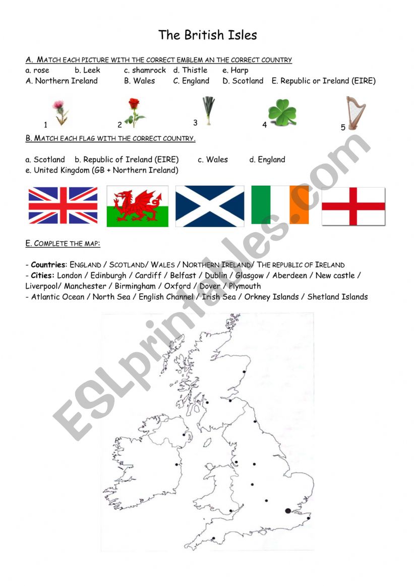 The British Ilses worksheet