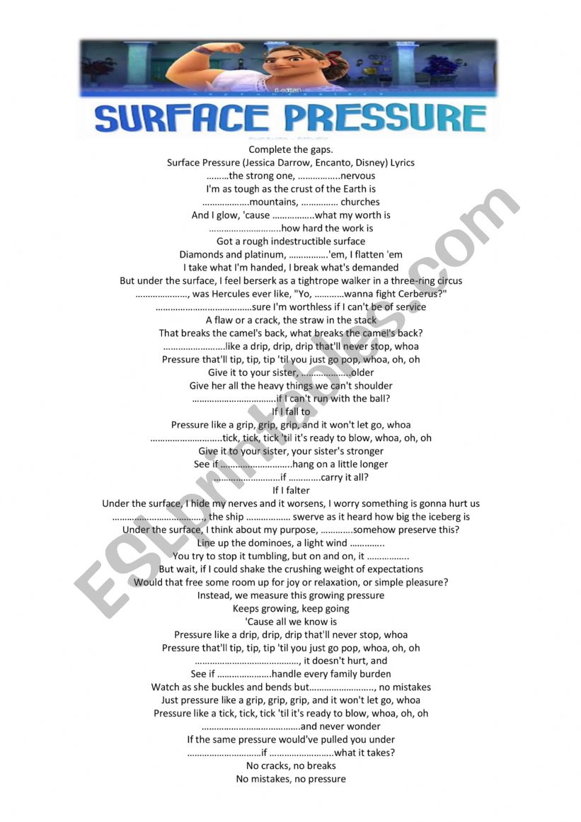 Surface Pressure worksheet