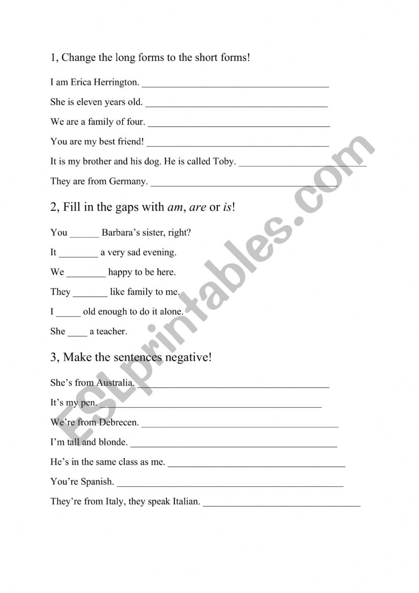 Personal pronouns worksheet