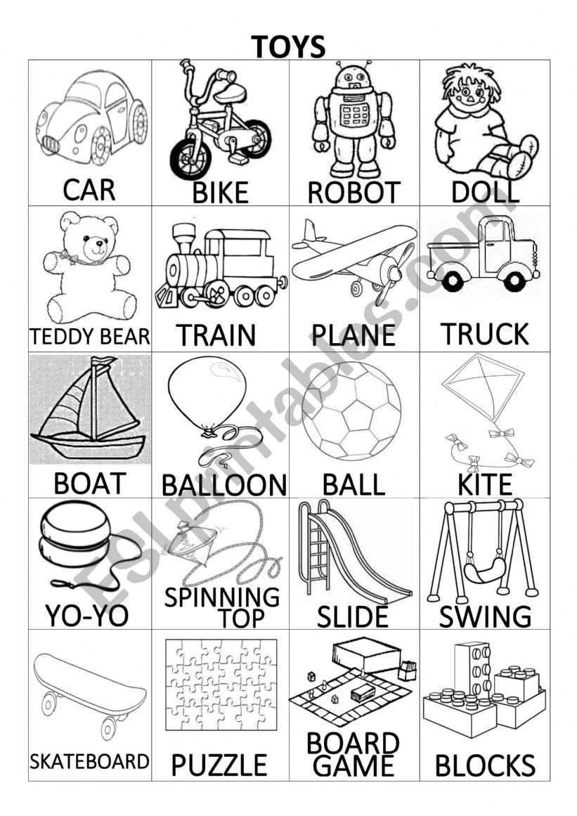 Toys (pictionary). worksheet