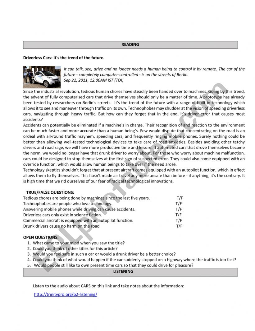 cars and transportation worksheet