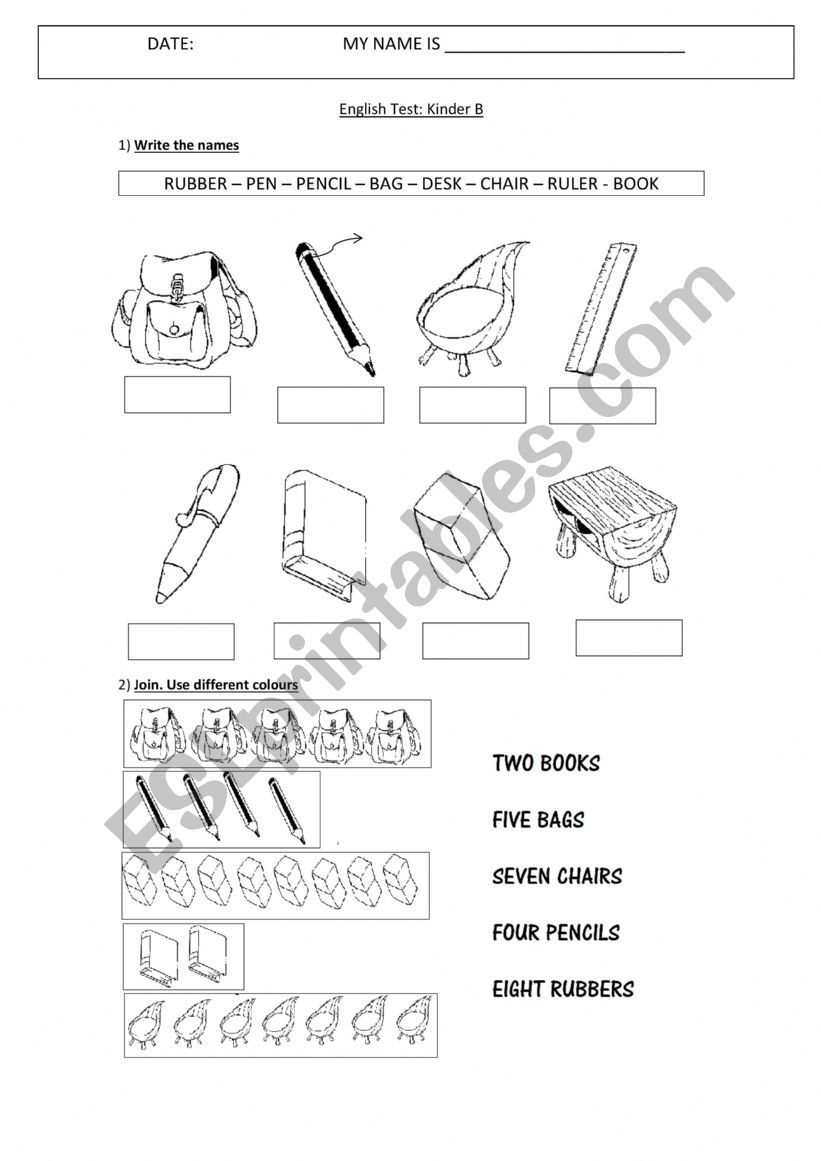 kinder worksheet