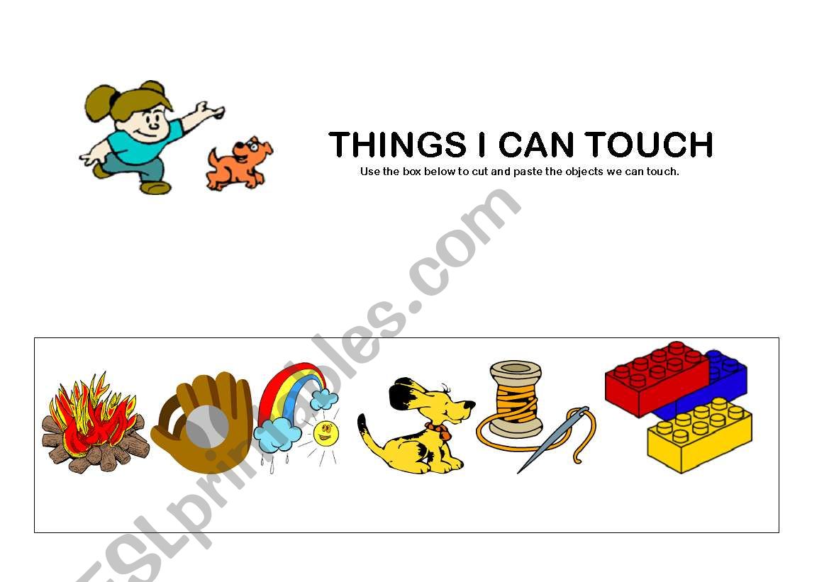 things I can TOUCH worksheet