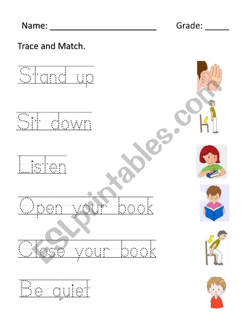 CLASSROOM COMMANDS worksheet