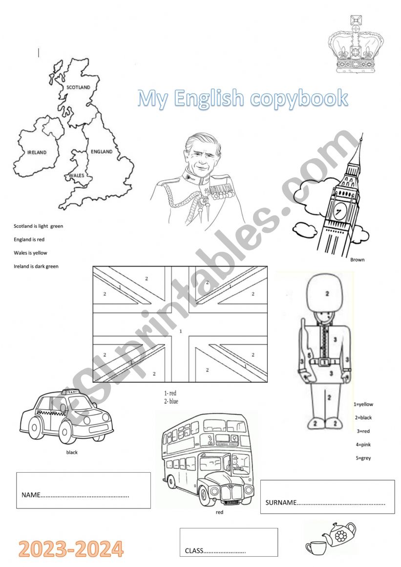 My English copybook worksheet