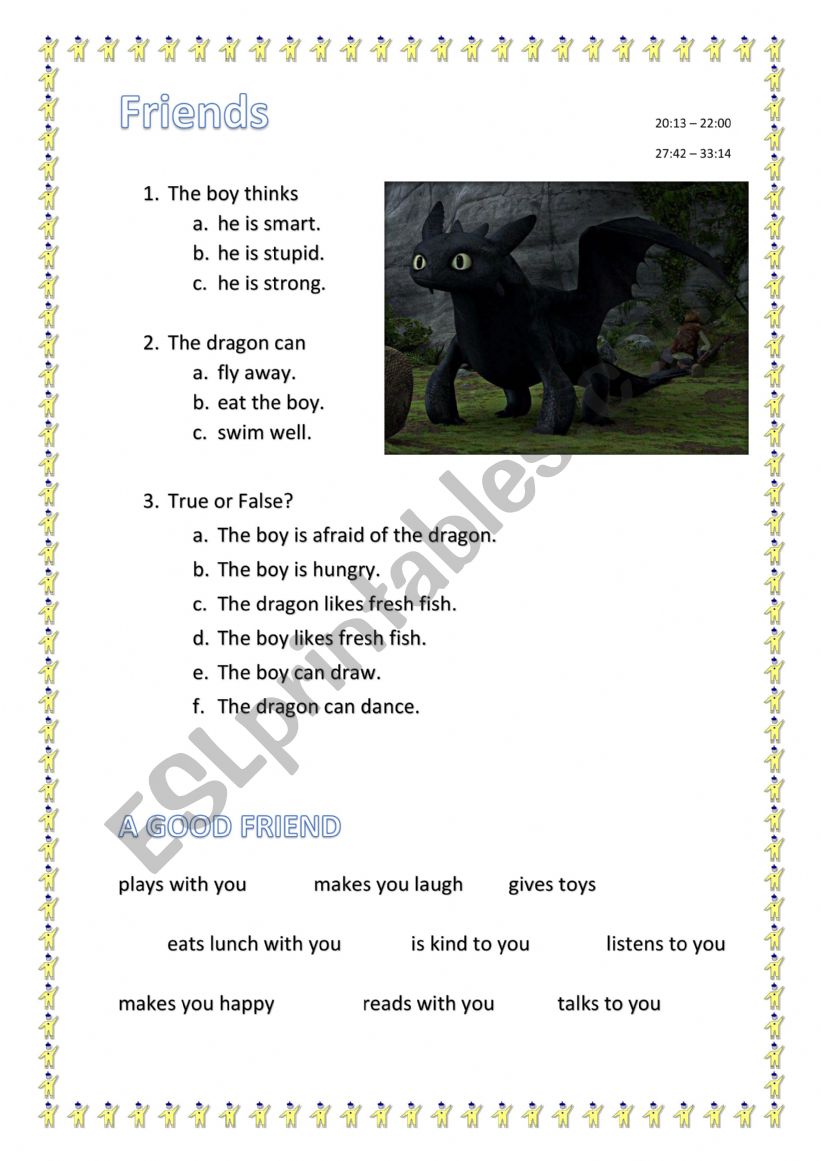 How to Train Your Dragon worksheet