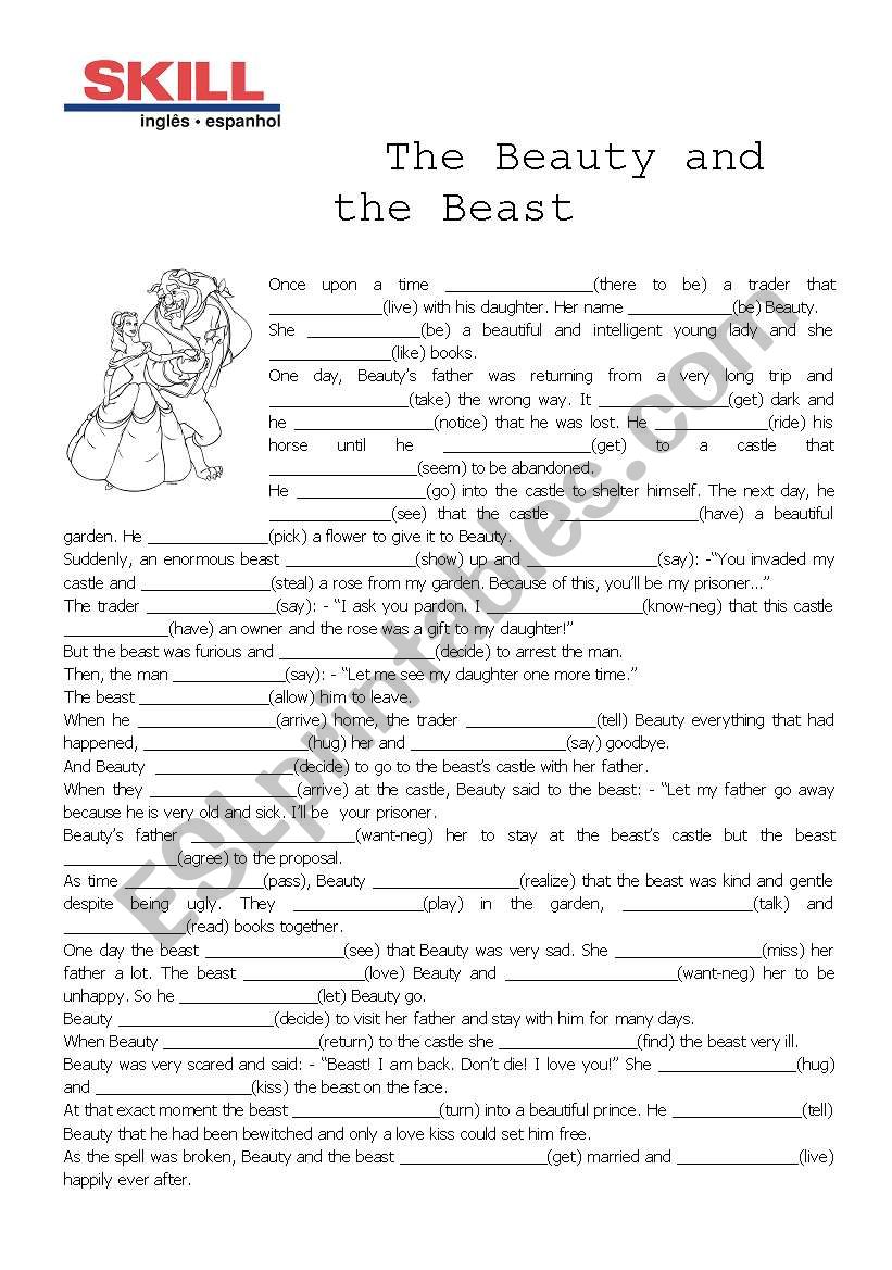 The Beauty and the beast worksheet