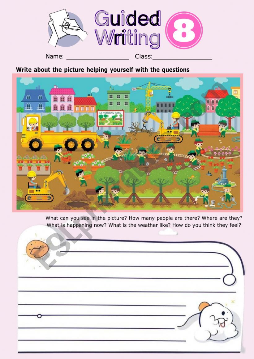 Guided writing 8 - Working worksheet