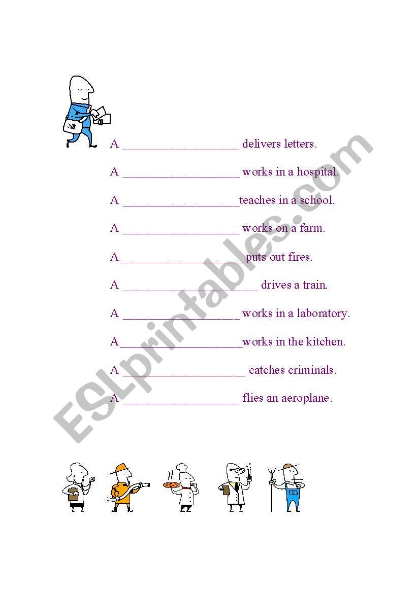 occupations worksheet