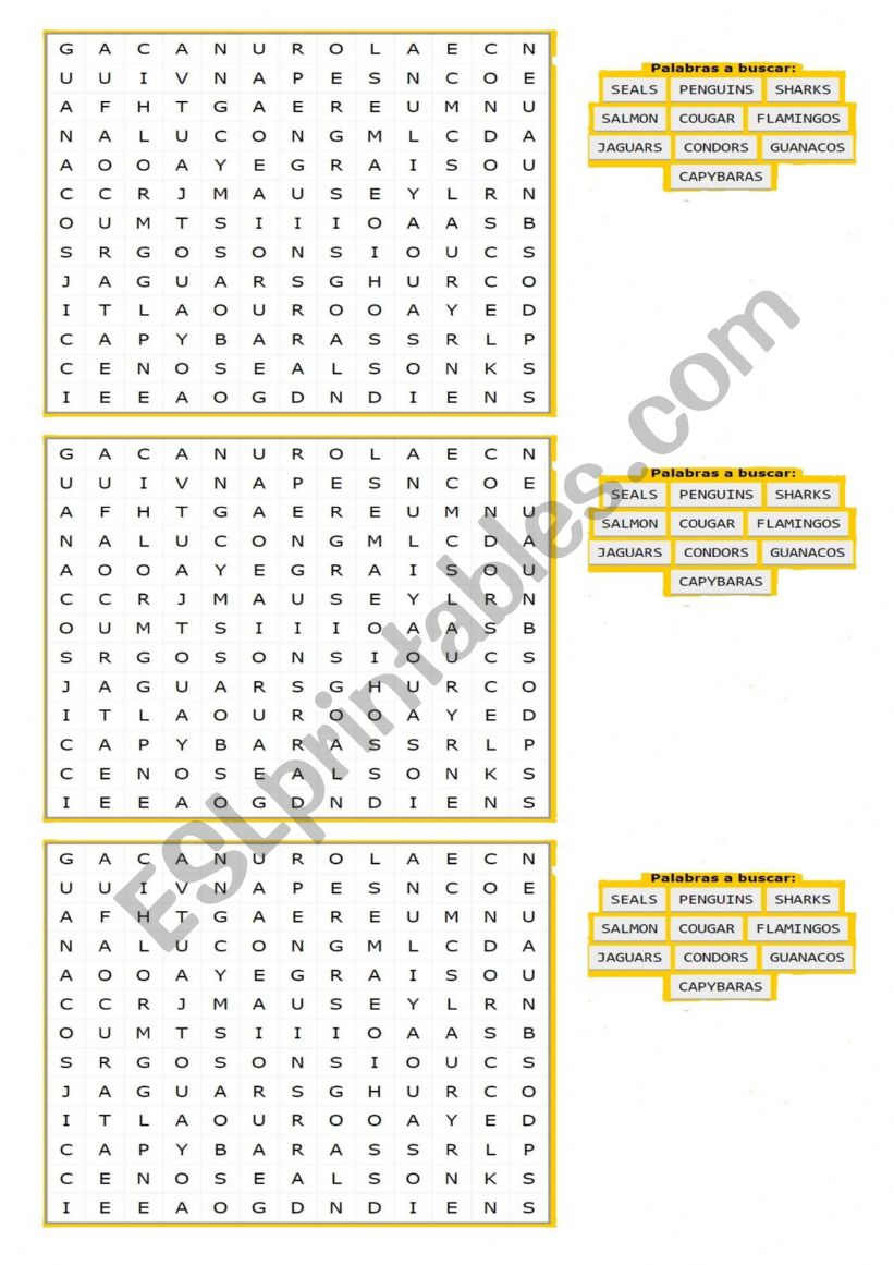 WILD ANIMALS  worksheet