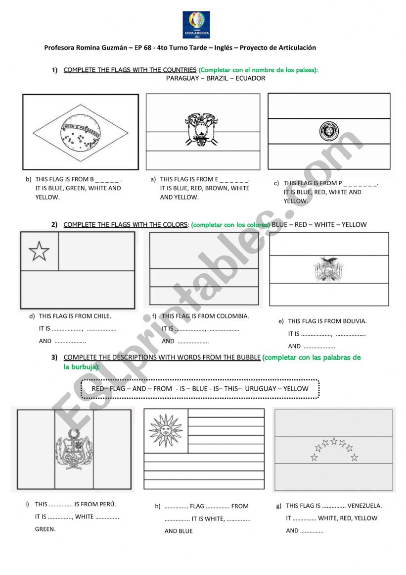 American Cup worksheet