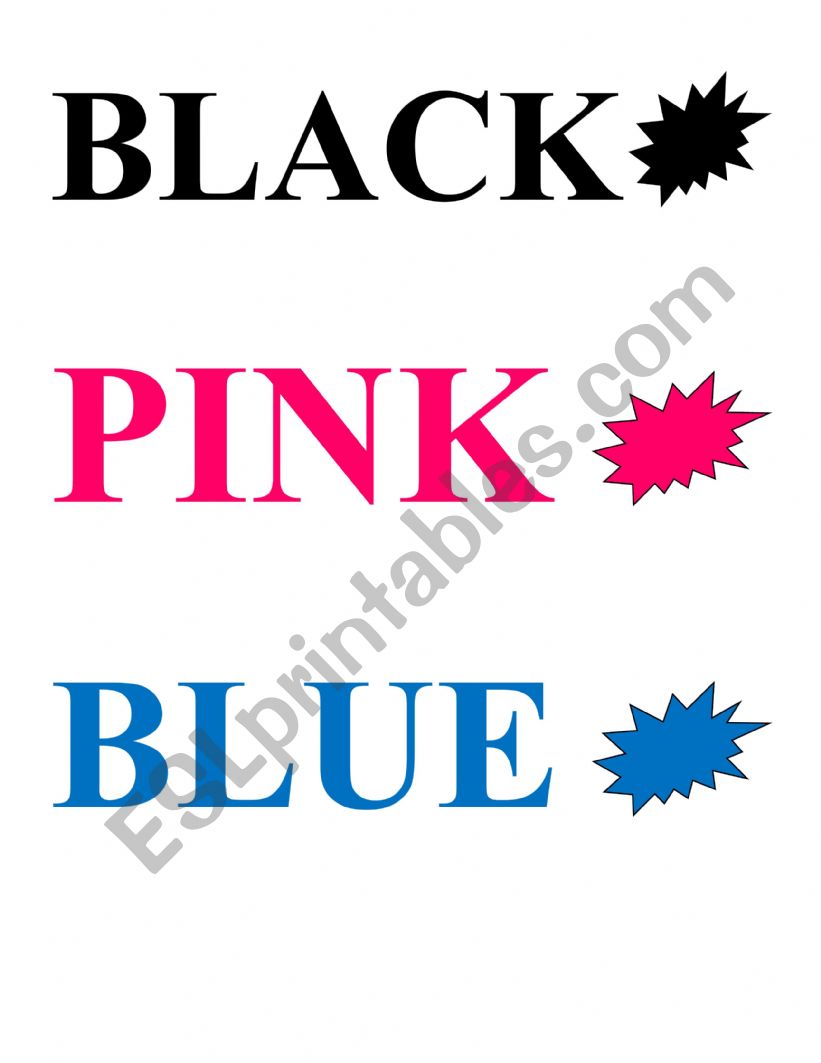Colours flashcards to print worksheet