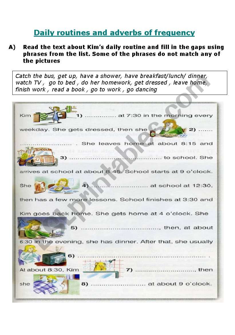 Daily routives and adverbs of frequency 