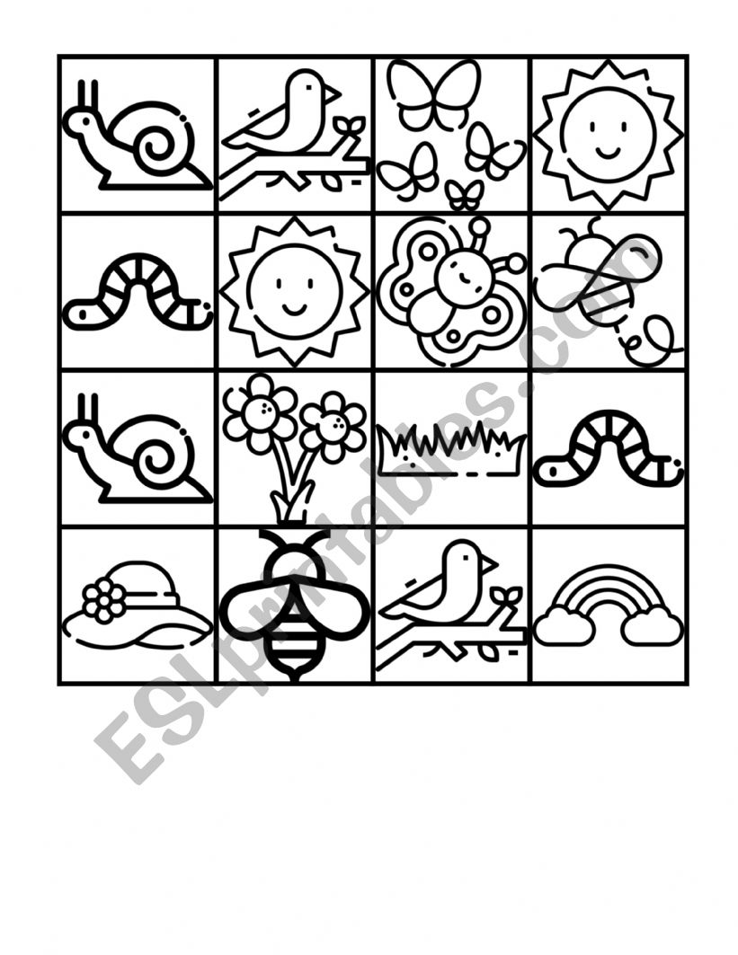 Bingo for kids worksheet